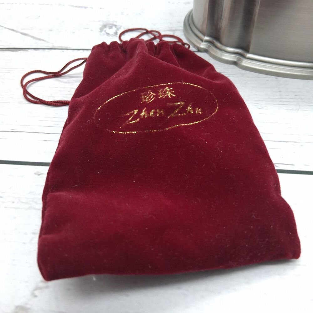 Pewter Jewelry/Trinket Box With Red Velvet Lining & Pouch Hinged Lid Zhen Zhu - Picture 9 of 12
